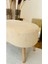 Oval Model Ahşap Ayaklı Teddy Kumaş Dekoratif Puf Bench 5