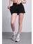 Modal Karışımlı Çift Görünümlü Şort Etek – Beli Lastikli ve Bağcıklı Örme Kadın Skort 4