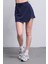 Modal Karışımlı Çift Görünümlü Şort Etek – Beli Lastikli ve Bağcıklı Örme Kadın Skort 3