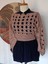 Hippybutik Gül Kurusu Kayık Yaka Ajurlu El Işi Crop Bluz 2