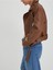 Ronada Wuwei Kahverengi Crop Slim Fit Deri Ceket 2