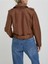 Ronada Wuwei Kahverengi Crop Slim Fit Deri Ceket 5