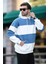 Ekru Kapüşonlu Renk Bloklu Cep Detaylı Erkek Sweatshirt 7044 1