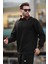 Siyah Polo Yaka Erkek Sweatshirt 7086 1