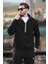 Siyah Dik Yaka Yarım Fermuarlı Sweatshirt 7079 3