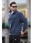 Lacivert Dik Yaka Yarım Fermuarlı Sweatshirt 7079 1