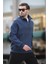 Lacivert Dik Yaka Yarım Fermuarlı Sweatshirt 7079 3