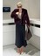 Bordo Yakalı Yumuşak Dokulu Astarlı Kadın Peluş Kürk MG2178 3