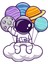 Astronot - Uzay- Gezegen - Kapı Duvar Çocuk Odası Sticker - 8 Li Set 4