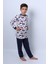 Erkek Çocuk Pijama Takımı Baskılı Ribanalı C69 2