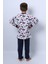 Erkek Çocuk Pijama Takımı Baskılı Ribanalı C69 3