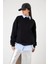 3 Iplik Şardonlu Oversize Düşük Omuz Pamuklu Kadın Sweatshirt 3