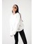 3 Iplik Şardonlu Oversize Düşük Omuz Pamuklu Kadın Sweatshirt 3