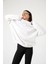 3 Iplik Şardonlu Oversize Düşük Omuz Pamuklu Kadın Sweatshirt 4