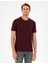 Erkek Bordo %100 Pamuk Slim Fit Bisiklet Yaka Basic Tişört 50306359-VR014 1