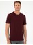 Erkek Bordo %100 Pamuk Slim Fit Bisiklet Yaka Basic Tişört 50306359-VR014 3