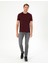 Erkek Bordo %100 Pamuk Slim Fit Bisiklet Yaka Basic Tişört 50306359-VR014 4