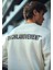 Kışlık Bisiklet Yaka Oversize Baskılı Sweatshirt - Beyaz 1