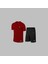 Erkek Bordo Dri-Fit Kumaş Cepli Baskısız Bisiklet Yaka Tişört Şort Sporcu Alt Üst Takım S-3xl 1