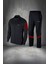Büyük Beden Erkek Siyah Supra Penye Kumaş Cep Detaylı Rahat Eşofman Seti (4xl- 10XL) 1