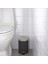 5'li Banyo Seti Çelik Çöp Kovası, Porselen Diş Fırçalık, Sabunluk, Tuvalet Fırçası Siyah 3