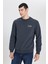 Regular Fit Normal Kesim %100 Pamuk Bisiklet Yaka Antrasit Sweatshirt 2