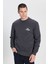 Regular Fit Normal Kesim Bisiklet Yaka %100 Pamuk Lacivert Sweatshirt 1