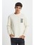 Regular Fit Normal Kesim Bisiklet Yaka İçi Polarlı Antrasit Sweatshirt 1