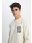 Regular Fit Normal Kesim Bisiklet Yaka İçi Polarlı Antrasit Sweatshirt 3