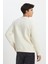 Regular Fit Normal Kesim Bisiklet Yaka İçi Polarlı Antrasit Sweatshirt 4