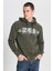 Regular Fit Normal Kesim Kapüşonlu İçi Polarlı Haki Sweatshirt 2