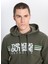 Regular Fit Normal Kesim Kapüşonlu İçi Polarlı Haki Sweatshirt 4