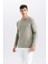 Relax Fit Bisiklet Yaka Basic Düz Triko Kazak D3278AX24WN 4