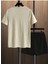 Erkek Bej New York Baskılı Şort T-Shirt Takım 2