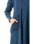 Uzun Kol Sevda Geniş Boğazlı Sonbahar ve Kışlık Cepli Triko Elbise Indigo Indg 3