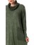 Uzun Kol Sevda Geniş Boğazlı Sonbahar ve Kışlık Cepli Triko Elbise Haki Hk 3