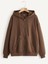 Kadın Kahverengi Fermuarlı Kapüşonlu Hırka 1