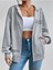 Unisex Gri Happiest Baskılı Ince Mevsimlik Kapşonlu Oversize Hırka 1
