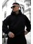Erkek Siyah Sırt God We Baskılı Oversize Kapşonlud Sweatshirt 1