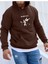 Erkek Kahverengi Linkin Park Baskılı Kapüşonlu Sweatshirt 2