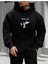 Erkek Siyah Linkin Park Baskılı Kapüşonlu Sweatshirt 1