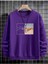 Erkek El Baskı Bisiklet Yaka Sweatshirt 2
