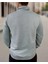 Erkek Gri Paris Baskılı Yarım Fermuarlı Oversize Sweatshirt 1