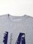 Erkek Gri La Baskı Bisiklet Yaka Sweatshirt 2