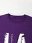 Erkek Mor La Baskı Bisiklet Yaka Sweatshirt 3