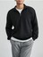 Erkek Bej Yarım Fermuarlı Oversize Polo Yaka Sweatshirt 2