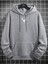 Erkek Gri Geyik Baskı Kapüşonlu Sweatshirt 2