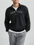 Erkek Siyah New York Baskılı Yarım Fermuarlı Oversize Polo Yaka Sweatshirt 2