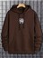 Erkek Kahverengi Y Logo Baskılı Kapüşonlu Sweatshirt 3