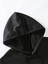 Erkek Siyah Be Yourself Baskılı Oversize Kapşonlu Sweatshirt 5